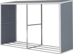 Abri bûches résine "Alexandre" - 3.38 m² - 302 x 112 x 190 cm - Gris