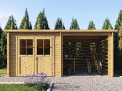 Abri de jardin bois avec appentis