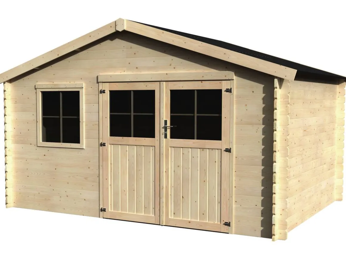 Abri de jardin bois "Flodeal" - 11.86 m² - 3.98 x 2.98 x 2.44 m - 28 mm