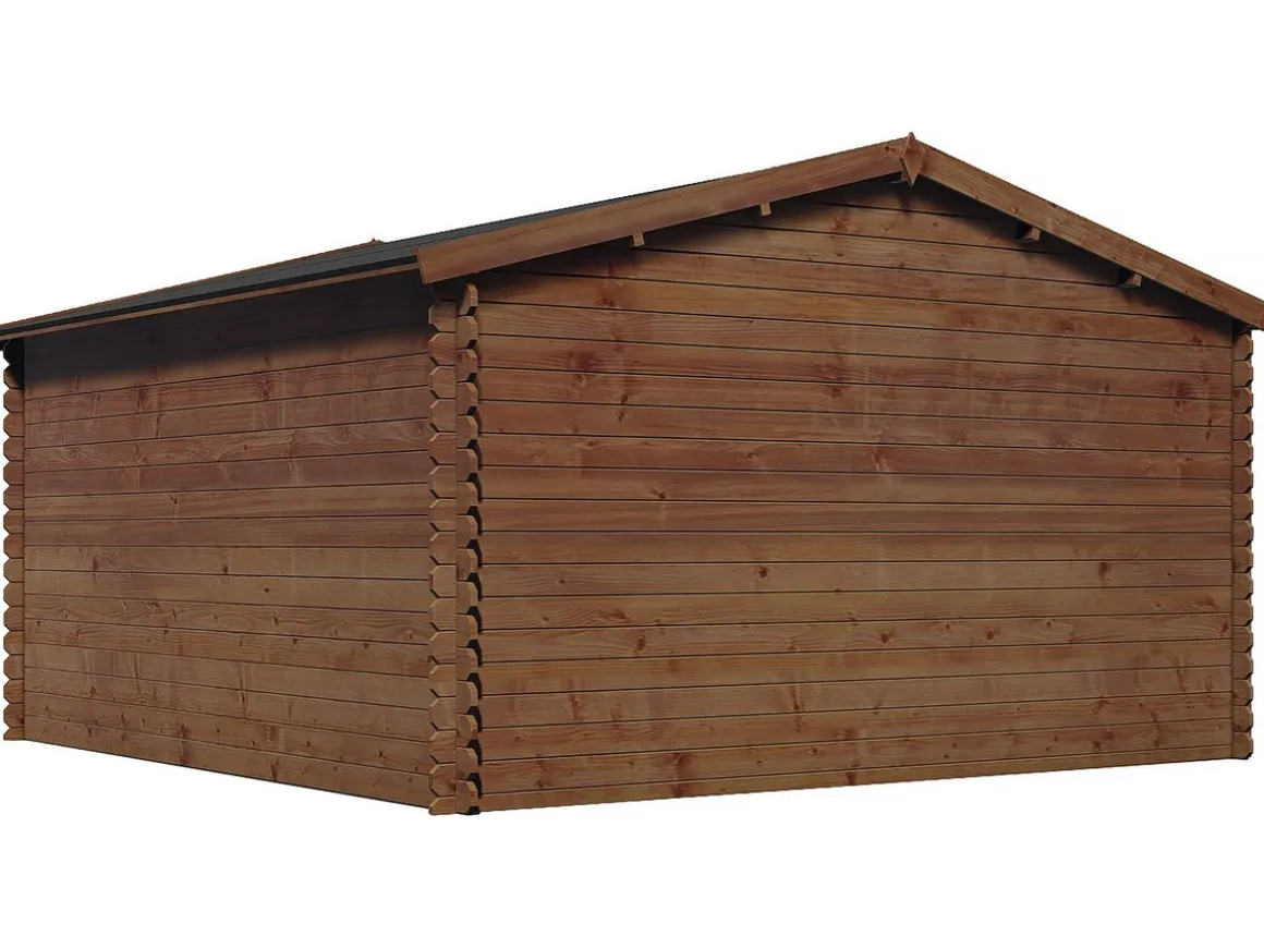 Abri de jardin bois traité autoclave marron "Lormont" - 21,2 m² - 28 mm