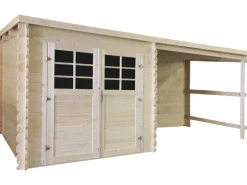 Abri de jardin en bois avec auvent 