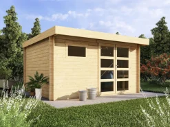 Abri de jardin en bois avec toit plat 