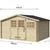 Abri de jardin en bois "Clairval" - 416 x 301 x 218 cm - 12.53 m² - 28 mm