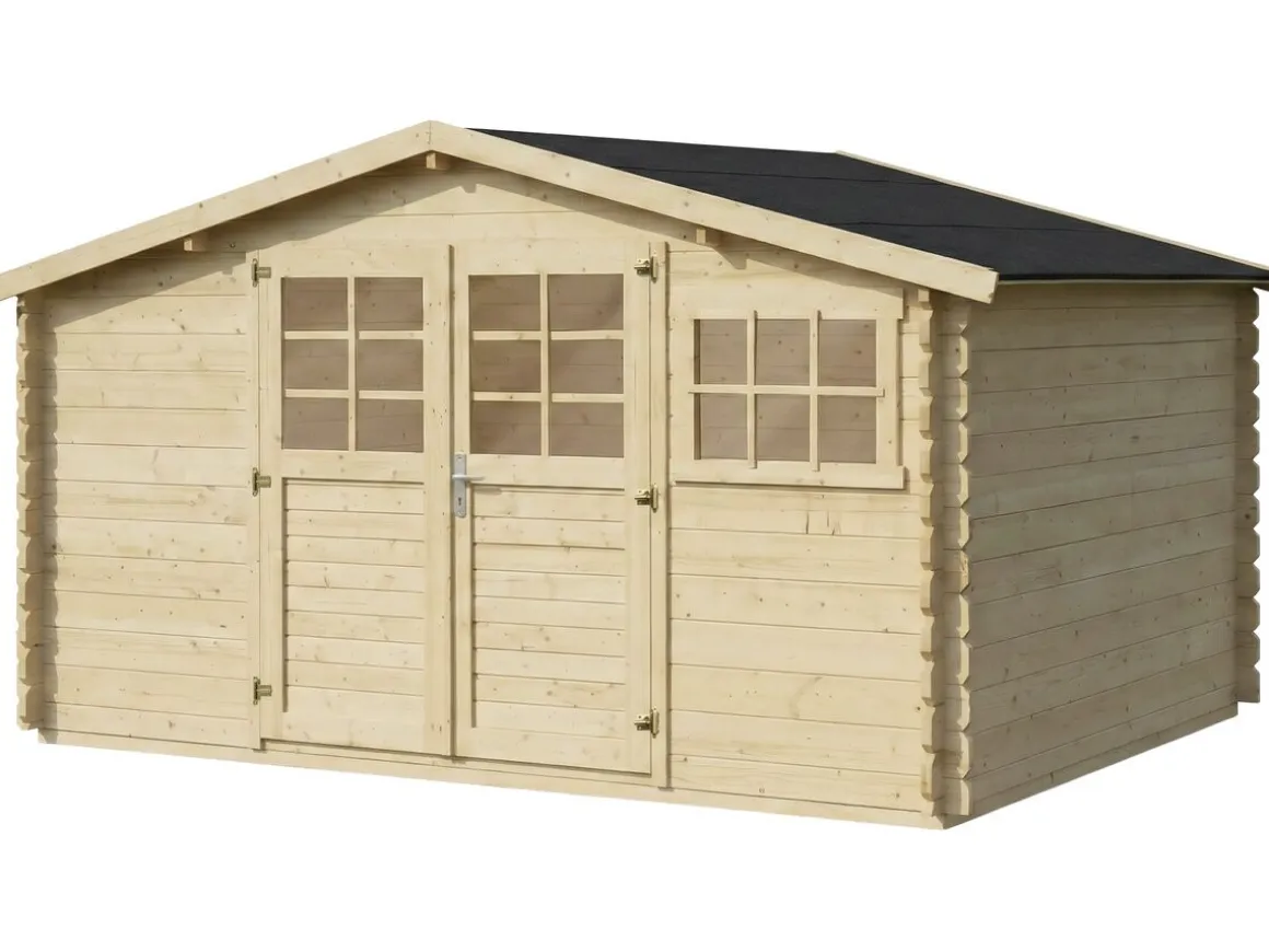 Abri de jardin en bois "Clairval" - 416 x 301 x 218 cm - 12.53 m² - 28 mm