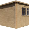 Abri de jardin en bois monopente "Rowan" - 9,5 m² - 28 mm - Beige