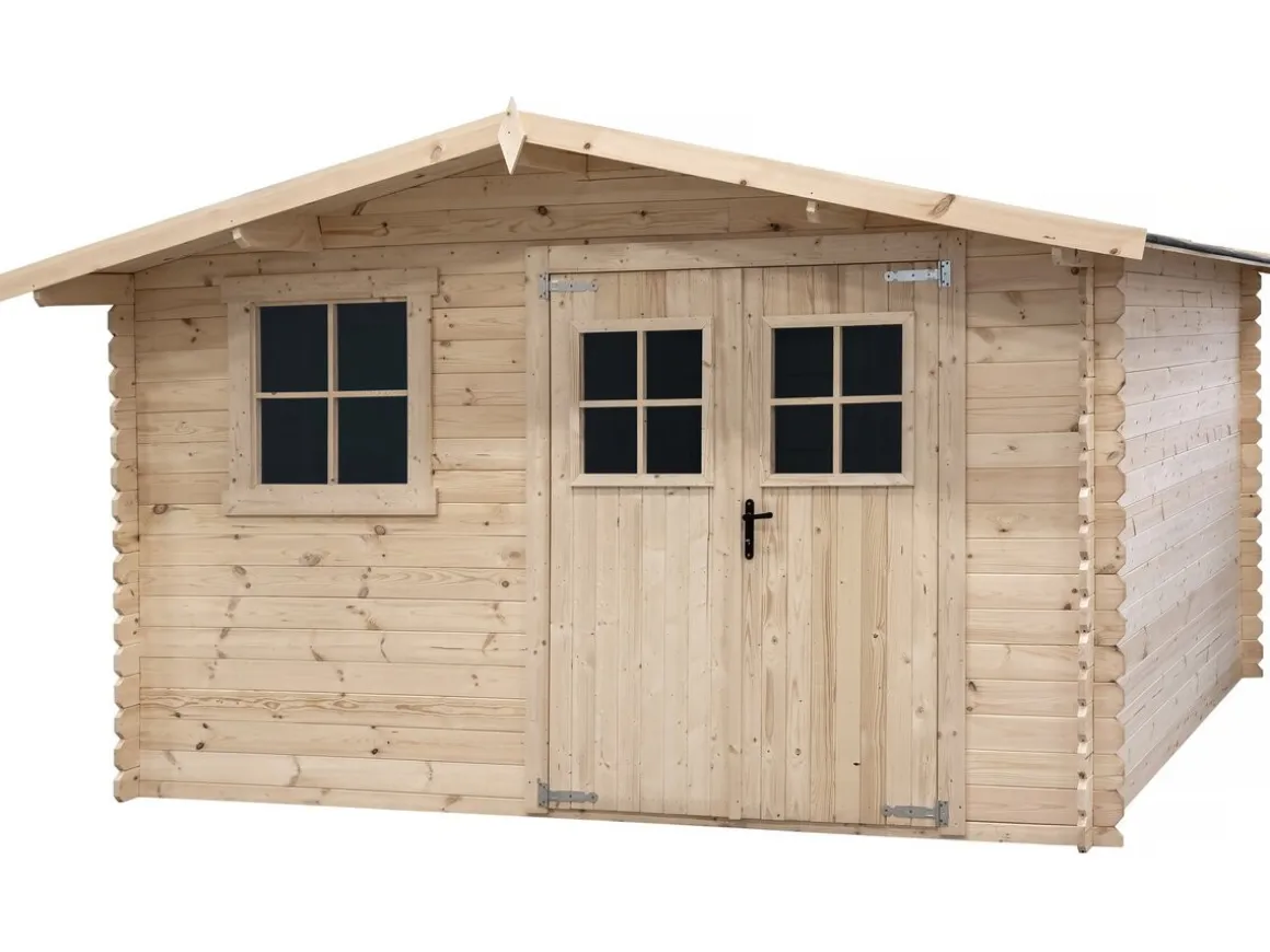 Abri de jardin en bois 14m² "Oz" - 388 x 298 x 225 cm - 28 mm