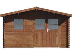 Abri de jardin en bois traité marron autoclave "Valmont" - 14 m² -28 mm