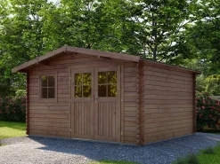 Abri de jardin en bois traité marron autoclave 