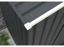 Abri de jardin en métal "Vegas" 5.29 m² avec gouttière - Gris