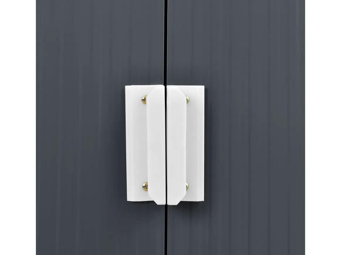 Abri de jardin en métal "Vegas" 5.29 m² avec gouttière - Gris