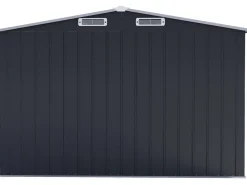 Abri de jardin métal avec porte coulissante "Boston" - 8 m² - Gris