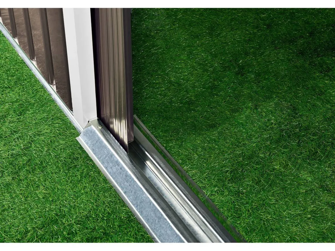 Abri de jardin métal "Dallas" - 5,29 m2 (4,83 m2 au sol) - Taupe
