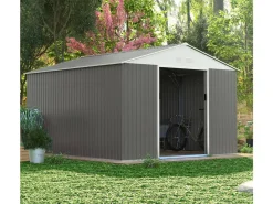 Abri de jardin métal "Dallas" - 12.99 m² - Taupe