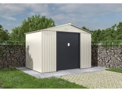 Abri de jardin métal "Nebraska" - 5,29 m2 (4,83 m2 au sol) - Beige