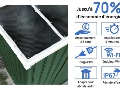 Abri de jardin métal - "Rosas " - 4,07 m² avec panneaux solaires - Vert