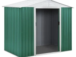 Abri de jardin métal "Rosas" 2,71 m² avec abri bûche - Vert