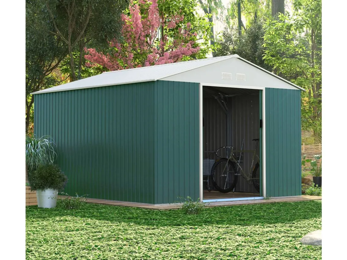 Abri de jardin métal "Rosas" - 10,85 m² - Vert