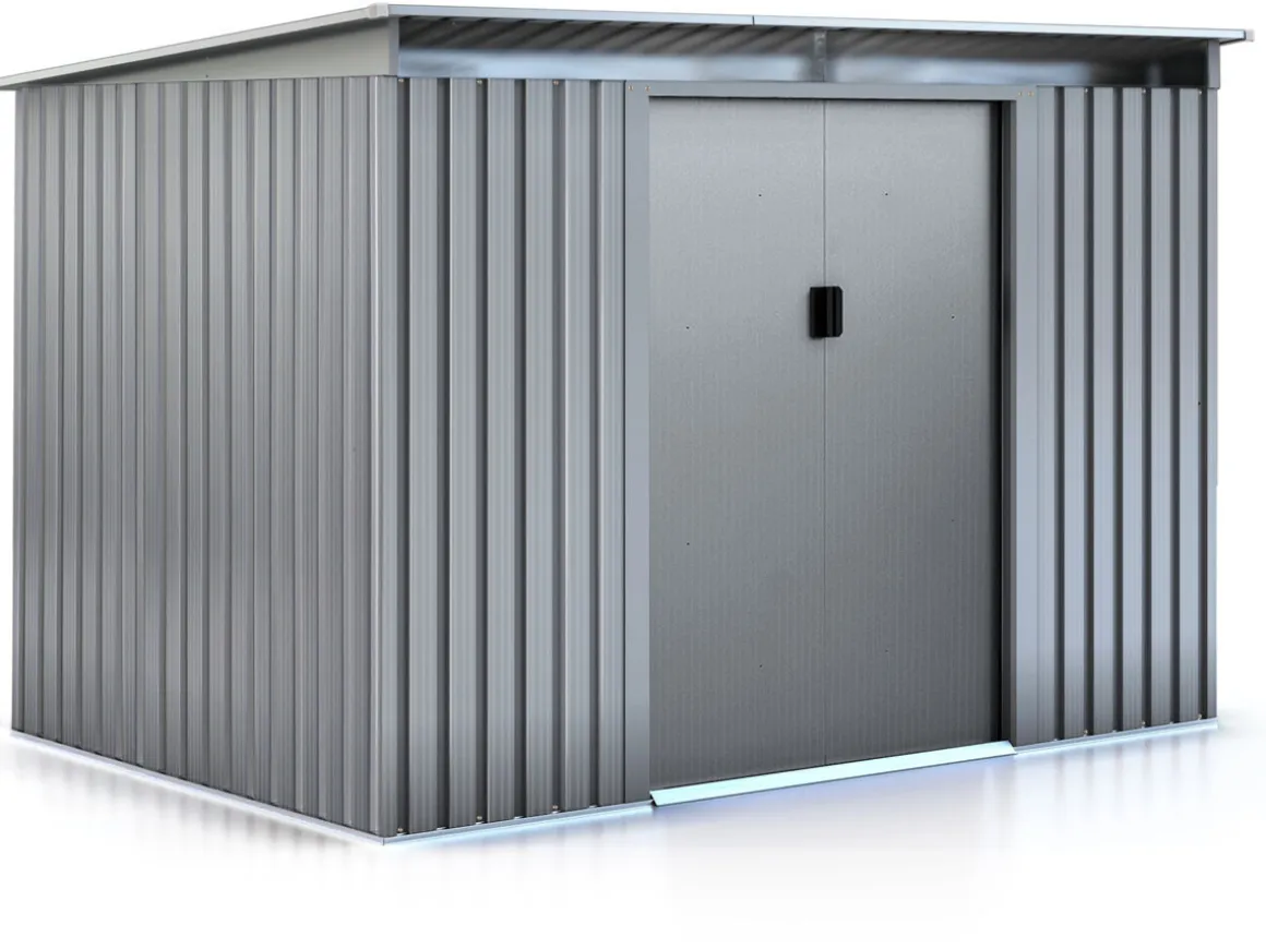 Abri de jardin métal toit plat "Texas" - 4,72 m² - Gris