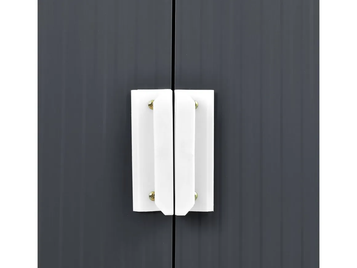 Abri de jardin métal - "Vegas" - 5.29 m² avec panneaux solaires - Gris