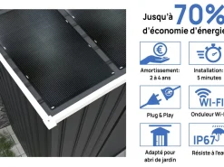 Abri de jardin métal - "Vegas" - 4.07 m² avec panneaux solaires