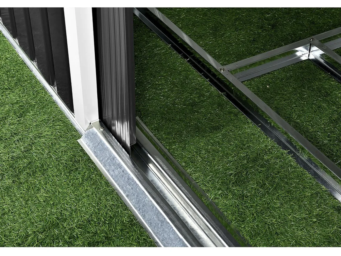 Abri de jardin métal - "Vegas"- 15 m² avec panneaux solaires - Gris