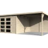 Abri jardin bois "Delices" avec extension - 17.44 m² - 5.71 x 3.05 x 2.02 m - 28 mm