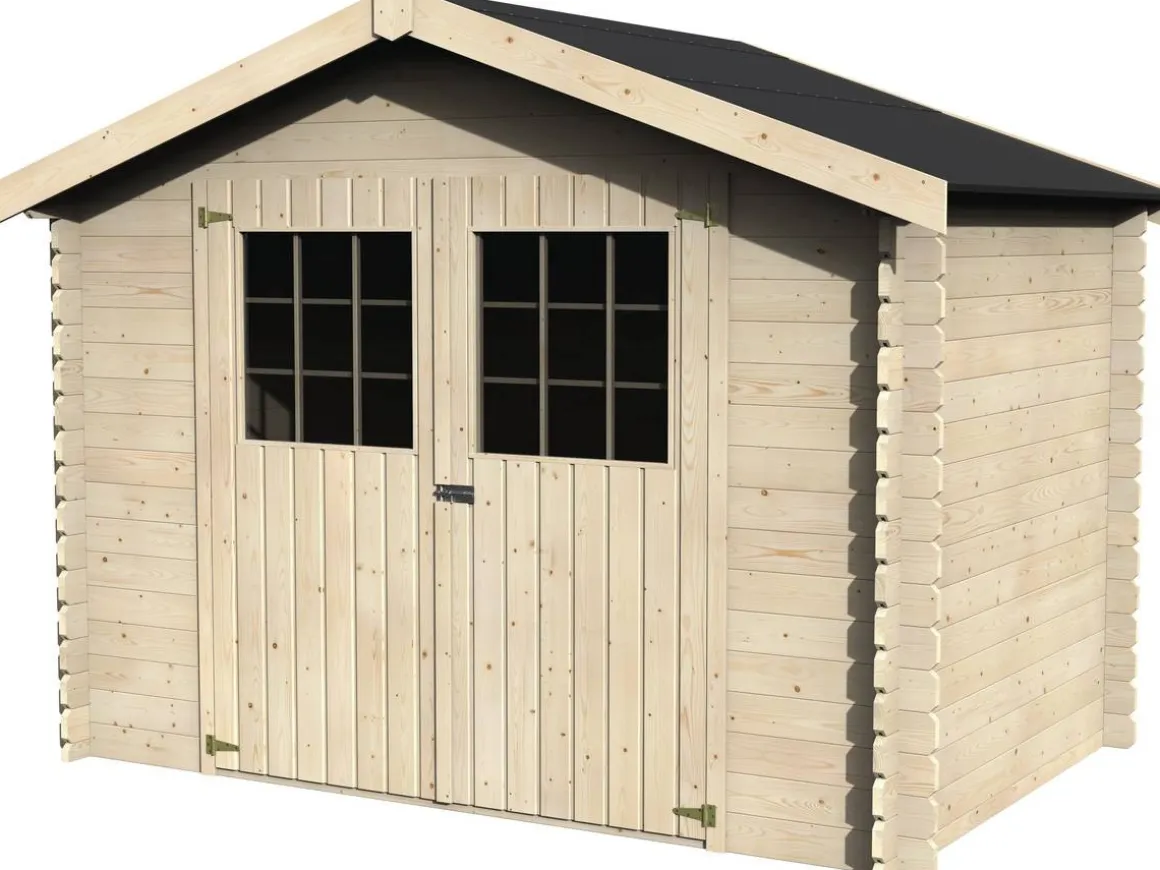 Abri jardin bois "Flodova" - 5.90 m² - 2.98 x 1.98 x 2.32 m - 28 mm