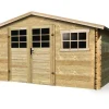 Abri jardin bois traditionnel -  11.56 m2 - 388 x 298 x 218 cm - 28mm