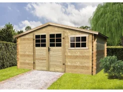 Abri jardin bois traditionnel -  11.56 m2 - 388 x 298 x 218 cm - 28mm