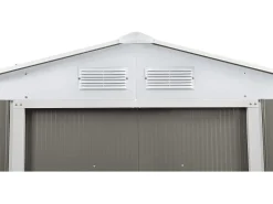 Abri jardin métal "Dallas" - 15.16m² avec panneau solaires - Taupe