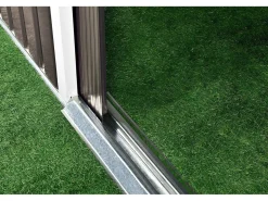 Abri jardin métal "Dallas" - 5,29 m² avec panneaux solaires - Taupe
