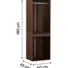 Armoire avec penderie "Opéra" - 60 x 45 x 180 cm - Marron