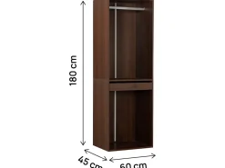 Armoire avec penderie "Opéra" - 60 x 45 x 180 cm - Marron
