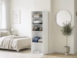 Armoire avec 5 étagères "Opéra" - 60 x 45 x 180 cm - Blanc