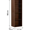 Armoire avec 5 étagères "Opéra" - 60 x 45 x 180 cm - Marron
