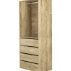 Armoire avec 4 tiroirs et 1 penderie "Opéra" - 80 x 45 x 180 cm - Beige