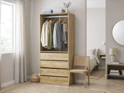 Armoire avec 4 tiroirs et 1 penderie 