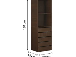 Armoire avec 5 tiroirs et 2 étagères