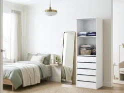 Armoire avec 5 tiroirs et 2 étagères