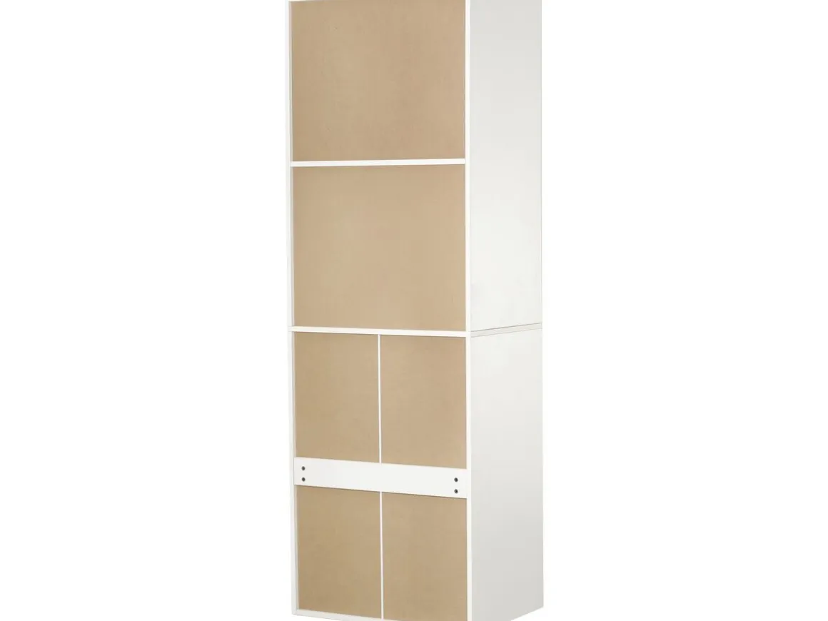 Armoire avec 5 tiroirs et 2 étagères "Opéra" - 60 x 45 x 180 cm - Blanc