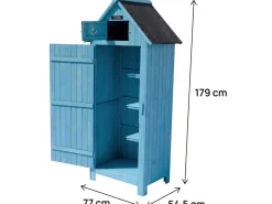 Armoire de jardin "Cabanon" - 77 x 54.5 x 179 cm - Bleu ciel