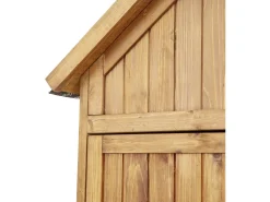 Armoire de jardin en bois avec range-bûches "Noé" - 136 x 57 x 170 cm - Marron