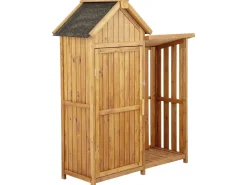 Armoire de jardin en bois avec range-bûches 