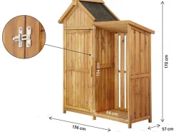 Armoire de jardin en bois avec range-bûches 