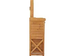 Armoire de jardin en bois avec poubelle intégrée