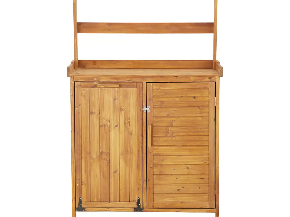 Armoire de jardin en bois avec poubelle intégrée "Lou" - Marron