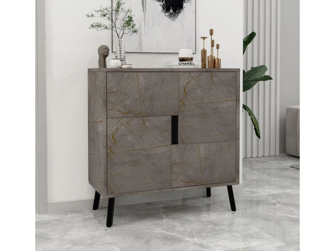 Armoire multifonction en bois "Darien" - 76.5 x 35 x 79.5 cm - Marbre