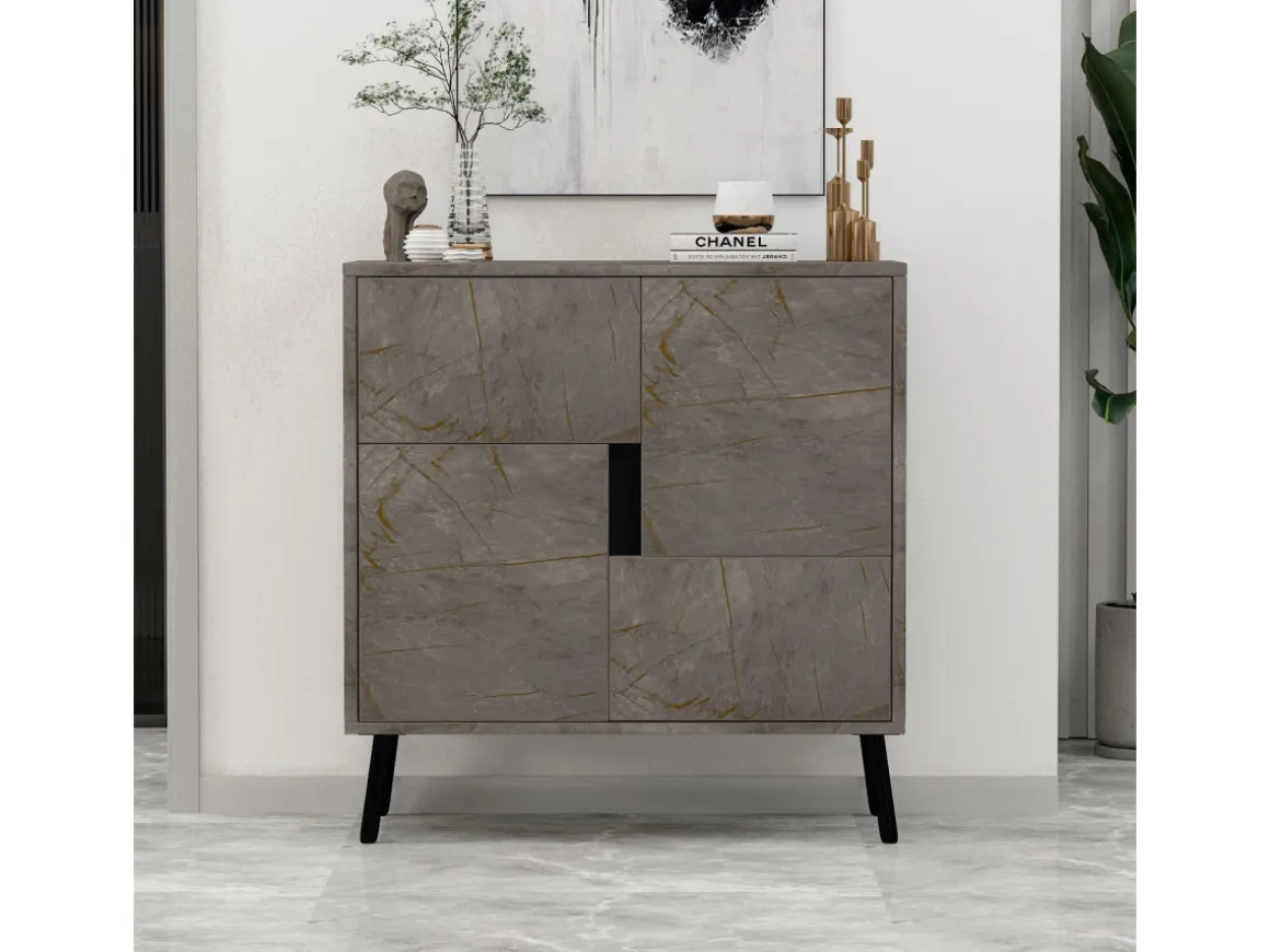 Armoire multifonction en bois "Darien" - 76.5 x 35 x 79.5 cm - Marbre