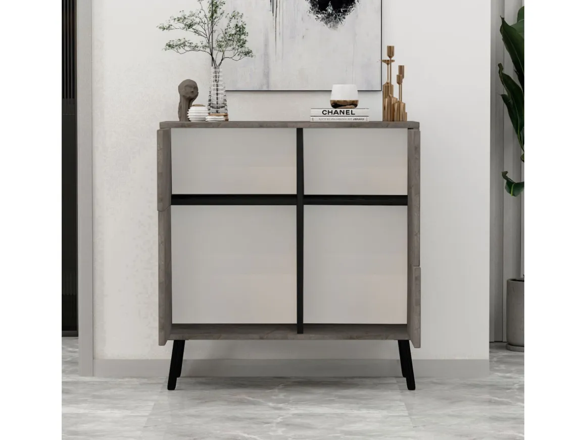 Armoire multifonction en bois "Darien" - 76.5 x 35 x 79.5 cm - Marbre