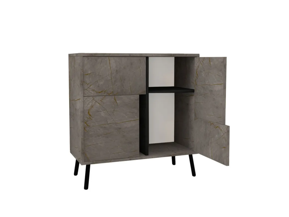 Armoire multifonction en bois "Darien" - 76.5 x 35 x 79.5 cm - Marbre